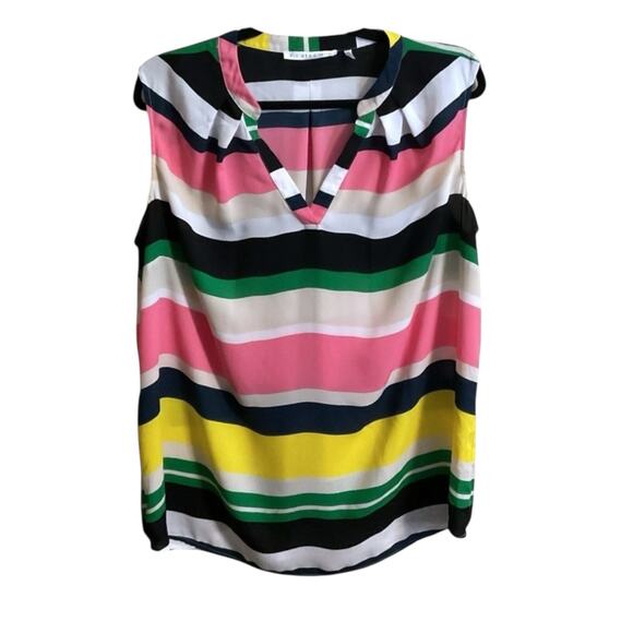 VIOLET + CLAIRE TUNIC BLOUSE Women's SZ XL Color Block Striped Sleeveless Top - Picture 1 of 7